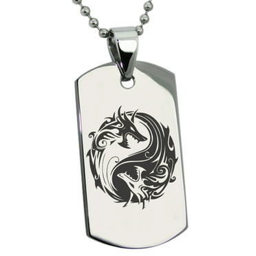 Tioneer Stainless Steel Tribal Bat Oval Head Key Charm Pendant Necklace 